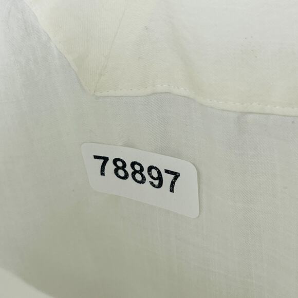 EILEEN FISHER Tank Top PM Cotton Woven Tunic Smocked Square Neck Shell White - Picture 14 of 14